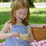 girl at picnic