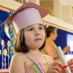 young girl graduating from kindergarten