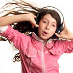 Girl listing to music