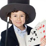 boy performing a magic trick