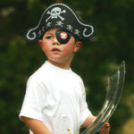 boy pretending to be a pirate